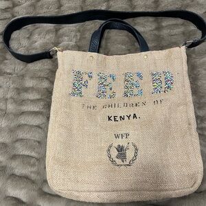 FEED Beaded Kenya Bag. New.  Never used.